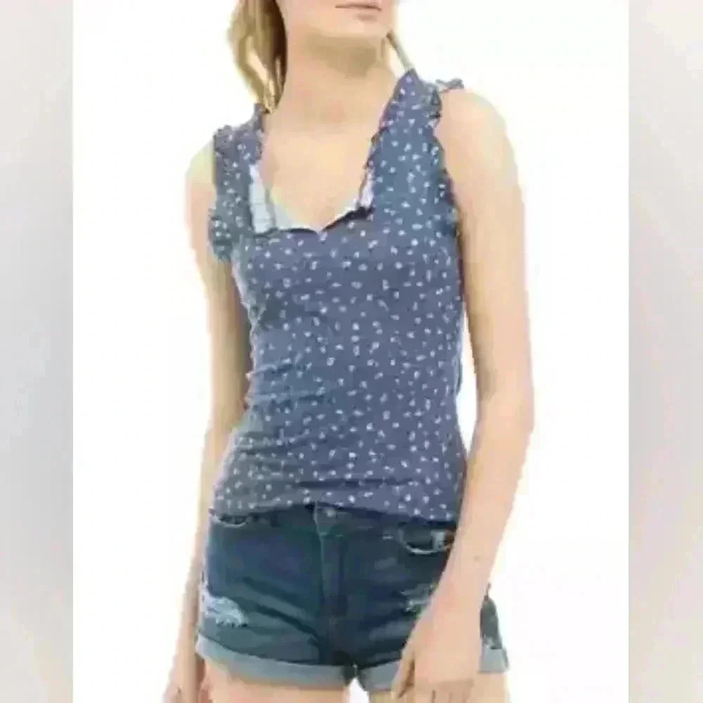 True Craft Blue Floral Tank Top